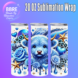 Cute Cow 20 OZ Sublimation Transfer