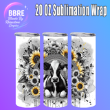 Colorful Cow 20 OZ Sublimation Transfer