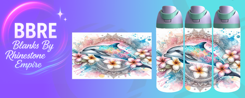 Dolphin 24 OZ Sublimation Water Bottle Wrap