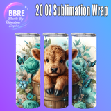 Colorful Cow 20 OZ Sublimation Transfer