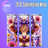Colorful Cow 20 OZ Sublimation Transfer