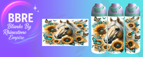 Horse 24 OZ Sublimation Water Bottle Wrap