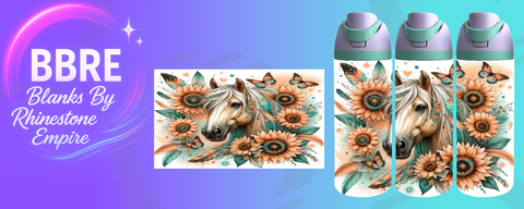 Horse 24 OZ Sublimation Water Bottle Wrap