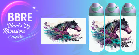 Horse 24 OZ Sublimation Water Bottle Wrap