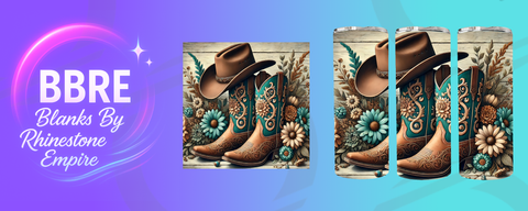 Cowboy Boots 20 OZ Sublimation Print