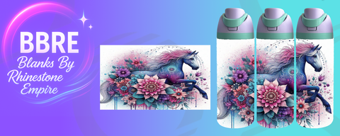 Horse 24 OZ Sublimation Water Bottle Wrap