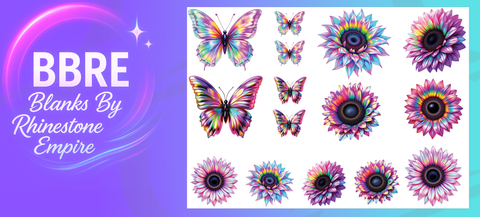Chrome  Flowers UV-DTF Element Sheet