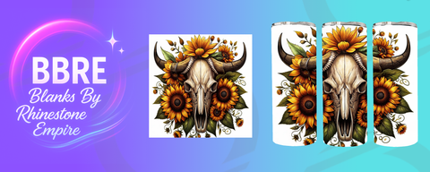 Cow Skull 20 OZ Sublimation Print