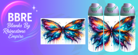 Butterfly 24 OZ Sublimation Water Bottle Wrap