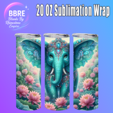 Blue Elephant 20 OZ Sublimation Transfer