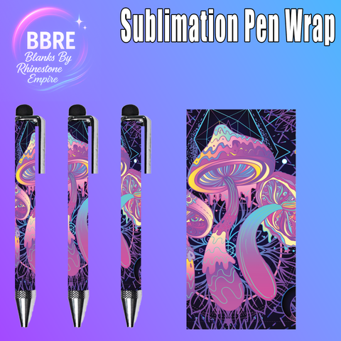 Mushroom Sublimation Pen Wrap