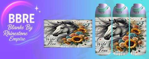 Horse 24 OZ Sublimation Water Bottle Wrap