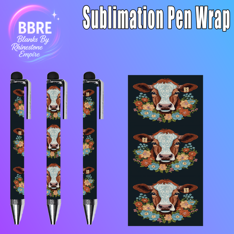 Cow Print Sublimation Pen Wrap