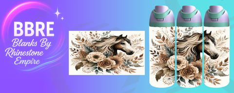 Horse 24 OZ Sublimation Water Bottle Wrap
