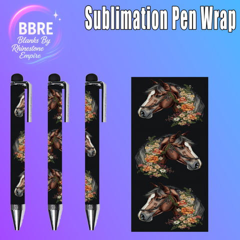 Horse Sublimation Pen Wrap
