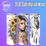 Tattoo Girl 20 OZ Sublimation Transfer