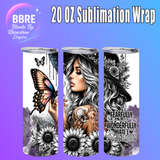 Tattoo Girl 20 OZ Sublimation Transfer