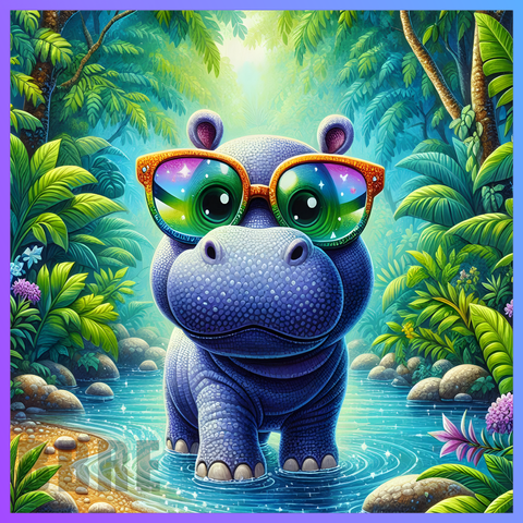 Cute Hippo 20 OZ Wrap