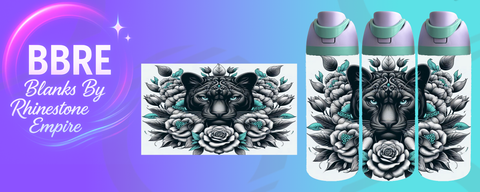 Panther 24 OZ Sublimation Water Bottle Wrap
