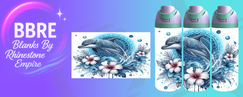 Dolphin 24 OZ Sublimation Water Bottle Wrap