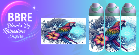 Parrot 24 OZ Sublimation Water Bottle Wrap