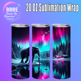 Northern Lights Panda 20 OZ Sublimation Transfer