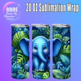 Blue Elephant 20 OZ Sublimation Transfer