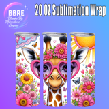 Cute Girraffe 20 OZ Sublimation Transfer