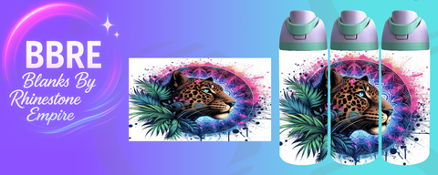 Leopard 24 OZ Sublimation Water Bottle Wrap