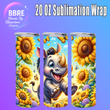 Baby Rhino 20 OZ Sublimation Transfer