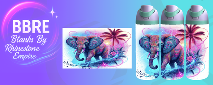 Elephant 24 OZ Sublimation Water Bottle Wrap