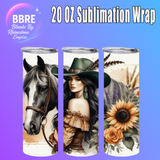 Colorful Horse 20 OZ Sublimation Transfer