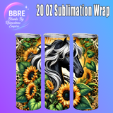 Rose Horse 20 OZ Sublimation Transfer