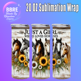 Colorful Horse 20 OZ Sublimation Transfer