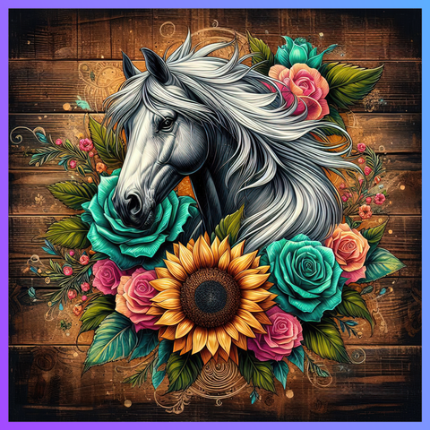 Floral Horse 20 OZ Wrap