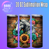 Floral Horse 20 OZ Sublimation Transfer