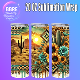 Floral Horse 20 OZ Sublimation Transfer