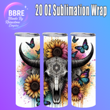 Floral Horse 20 OZ Sublimation Transfer