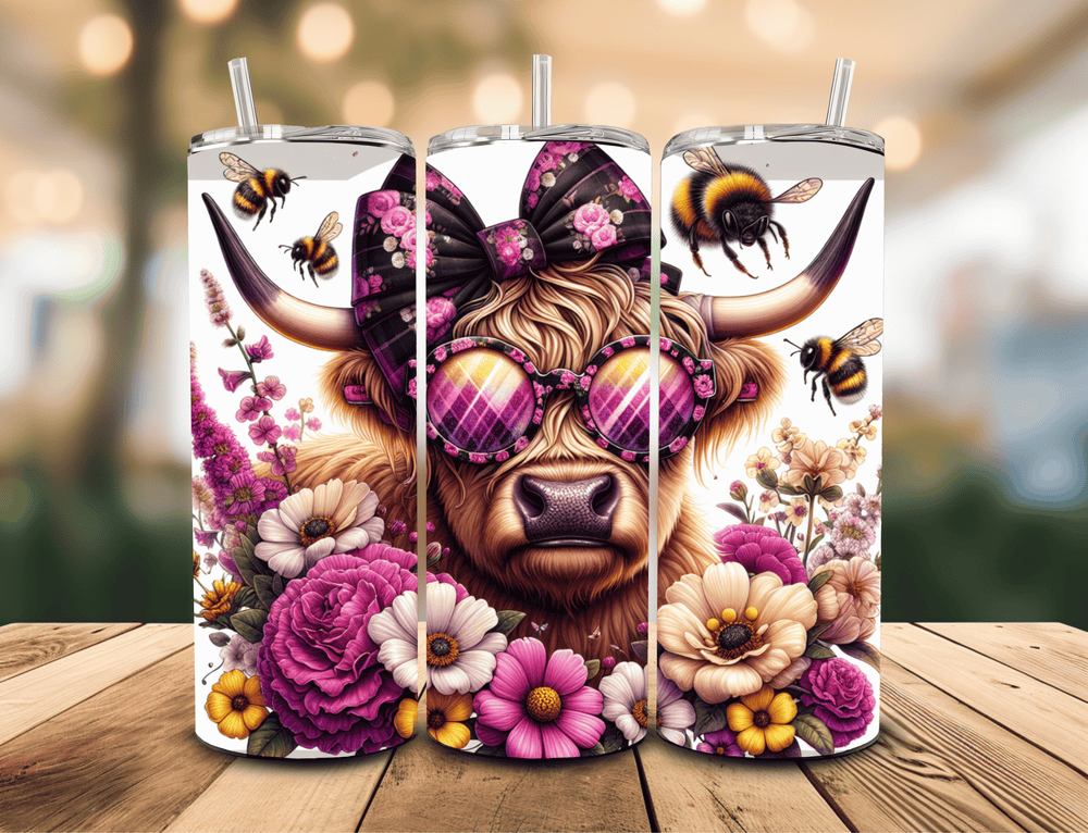 bee and cute cow