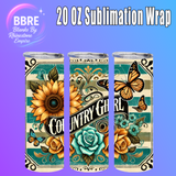 Floral Horse 20 OZ Sublimation Transfer