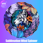 Wolf Sublimation Wind Spinners