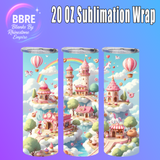 Floral Horse 20 OZ Sublimation Transfer