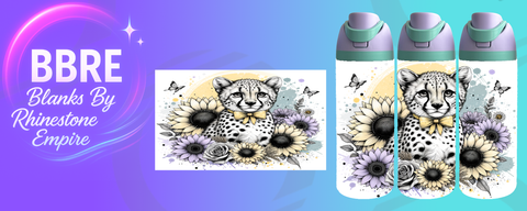 Leopard 24 OZ Sublimation Water Bottle Wrap