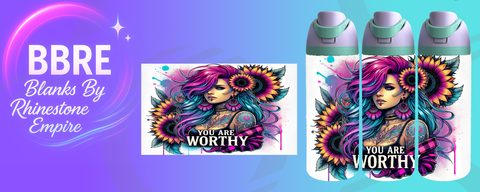 Inspirational 24 OZ Sublimation Water Bottle Wrap