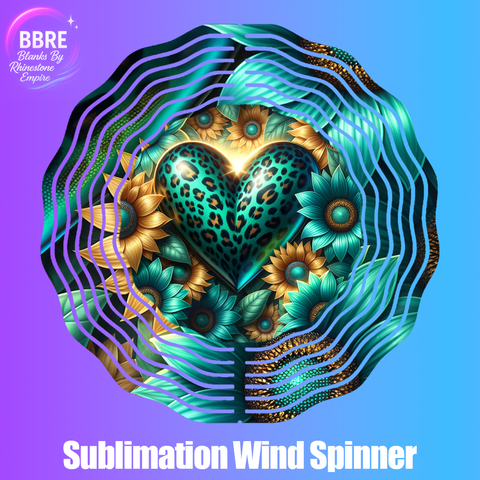 Love Heart Sublimation Wind Spinners