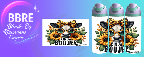 Cow 24 OZ Sublimation Water Bottle Wrap