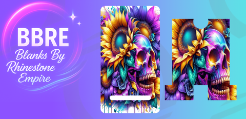 Floral Skull Phone Stand Transfer