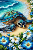 Tropical Turtle Flannel Blanket