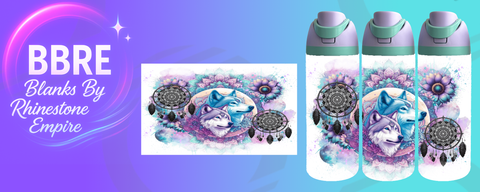 Wolf 24 OZ Sublimation Water Bottle Wrap