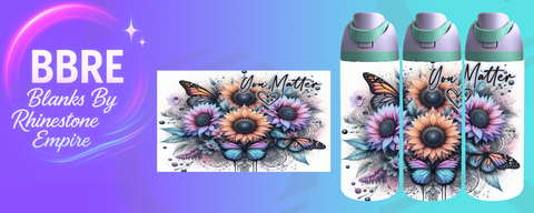 Inspirational 24 OZ Sublimation Water Bottle Wrap